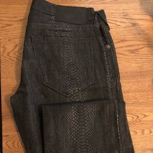 True religion men’s black snakeskin pattern jeans